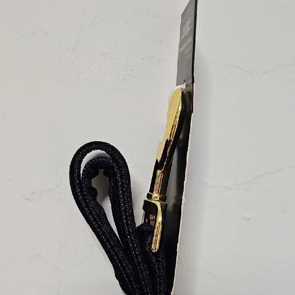 Bootique Black Velvet Dog 6 Foot‎ Lead with Gold Stud Hardware